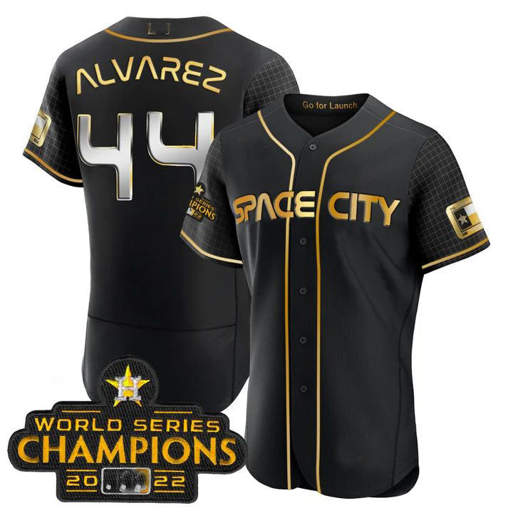Custom #44 Black 2023 HOU Baseball Shirt Top