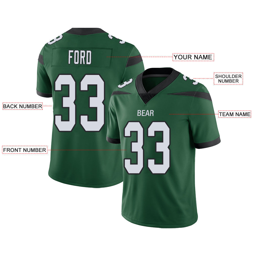 Custom Green NYJ Football Shirt Top