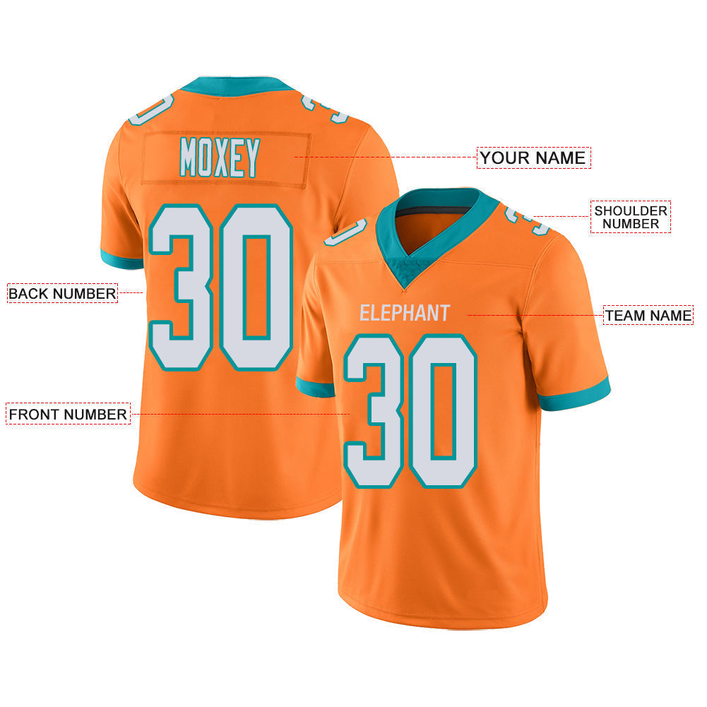Custom Orange MIA Football Shirt Top