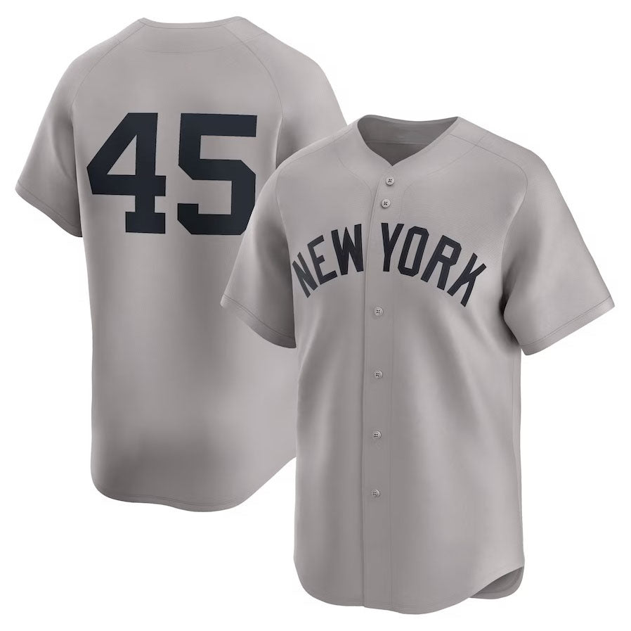 Custom #45 Gray NYY Baseball Shirt Top