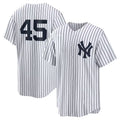 Custom #45 White NYY Baseball Shirt Top