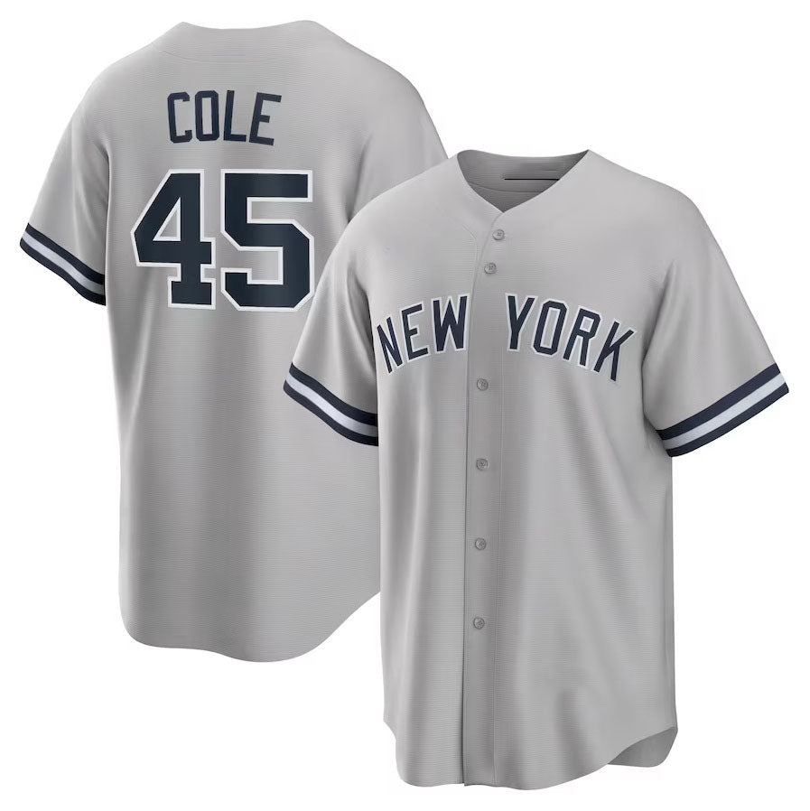 Custom #45 Gray NYY Baseball Shirt Top