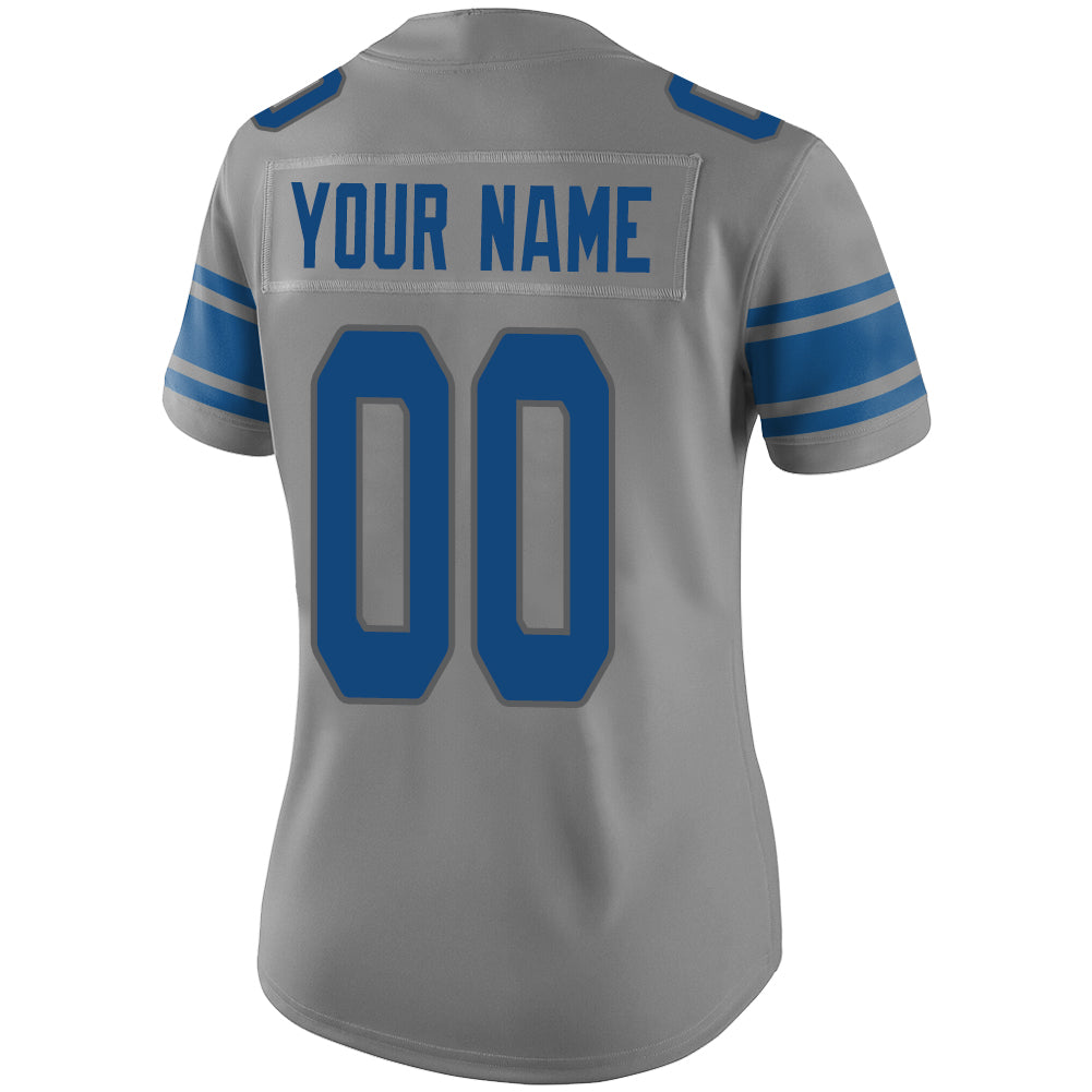 Custom Grey DET Football Shirt Top