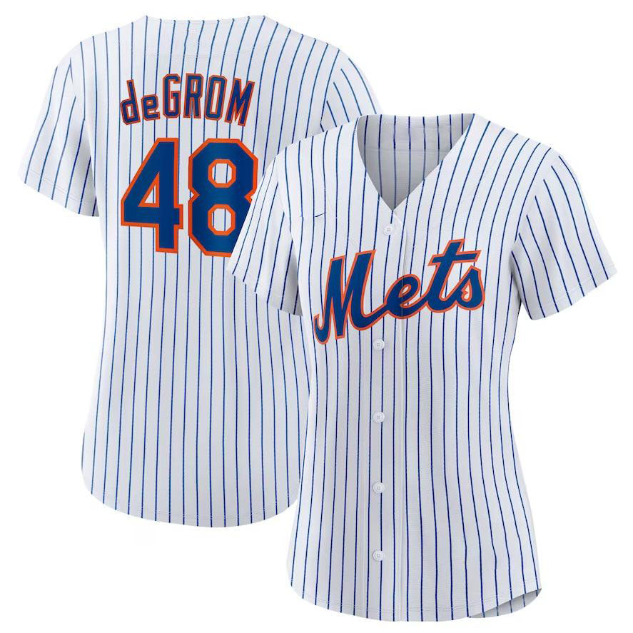Custom #48 White NYM Baseball Shirt Top