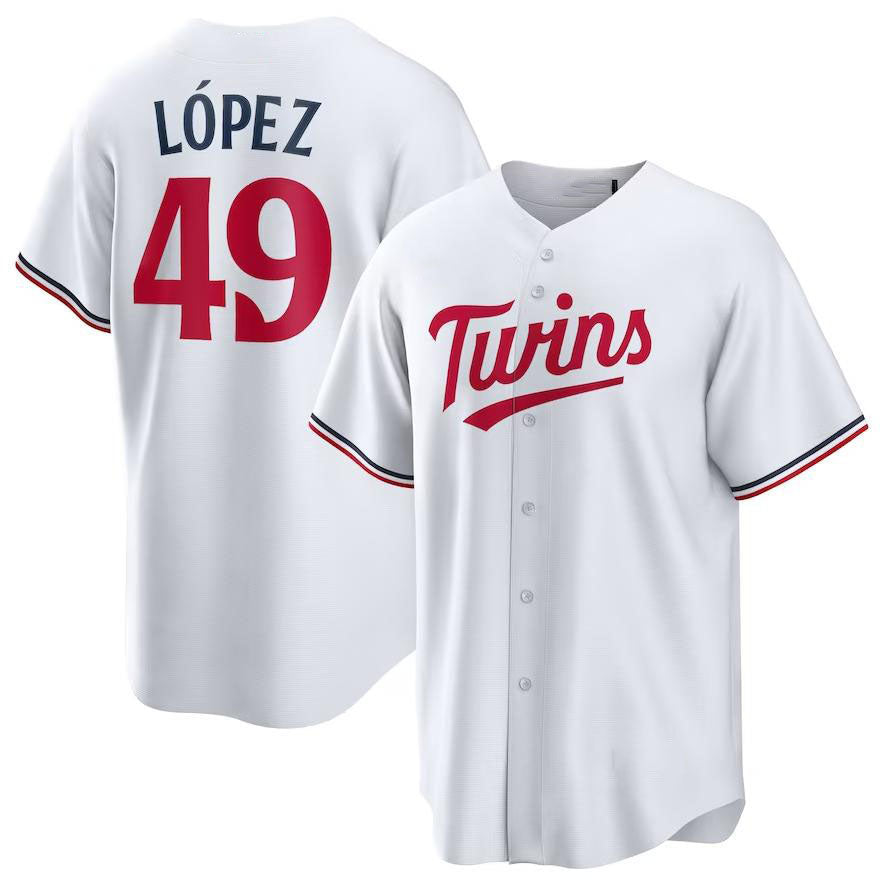 Custom #49 White MIN Baseball Shirt Top