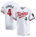 Custom #4 White MIN Baseball Shirt Top