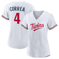 Custom #4 White MIN Baseball Shirt Top