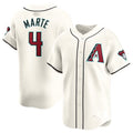 Custom #4 White ARI Baseball Shirt Top