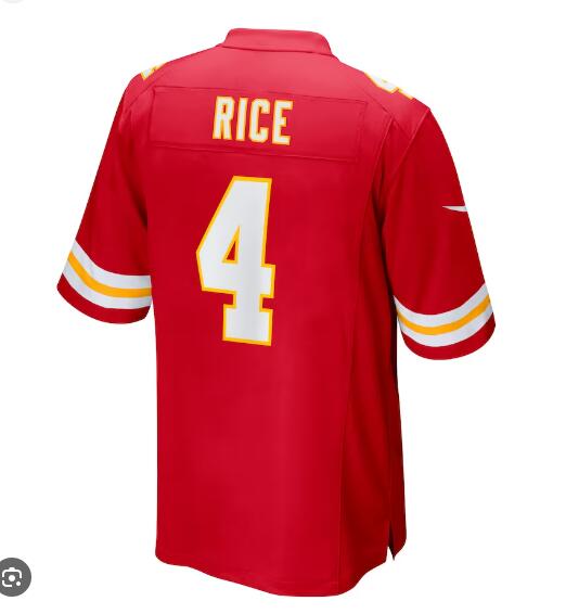 Custom #4 Red KC Football Shirt Top