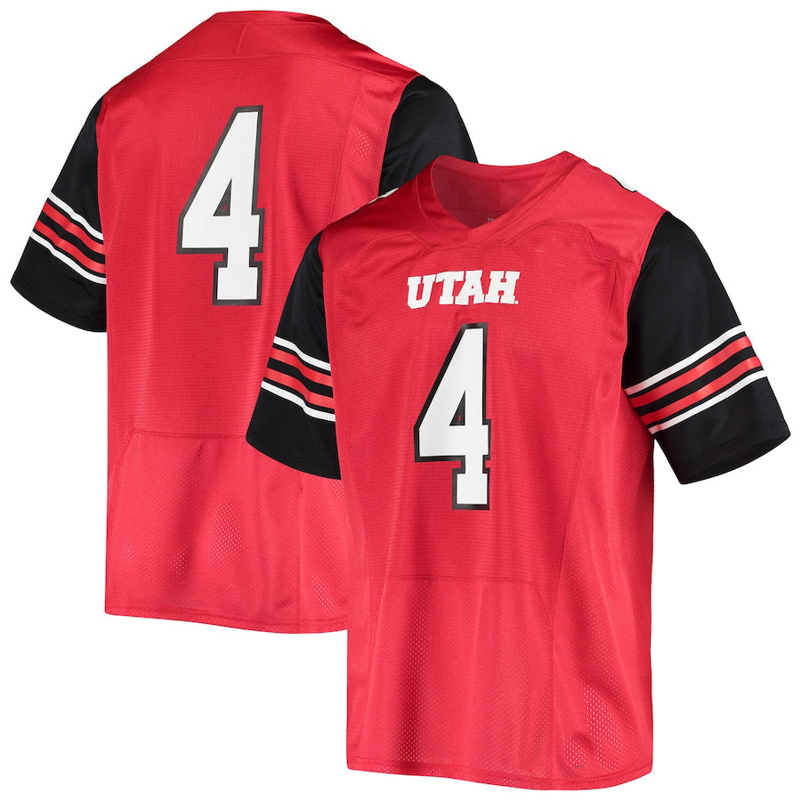 Custom #4 Red Football Shirt Top