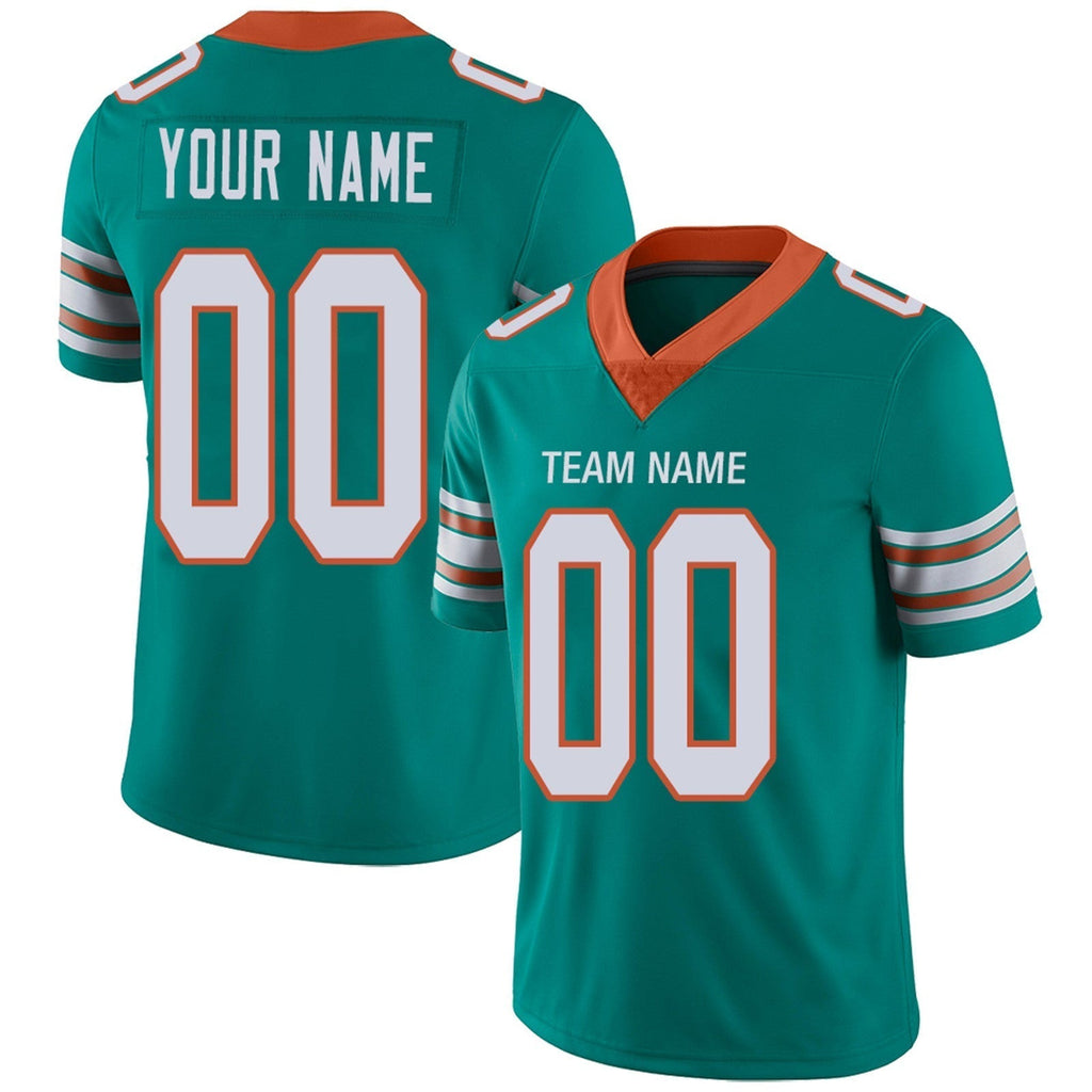 Custom Aqua MIA Football Shirt Top