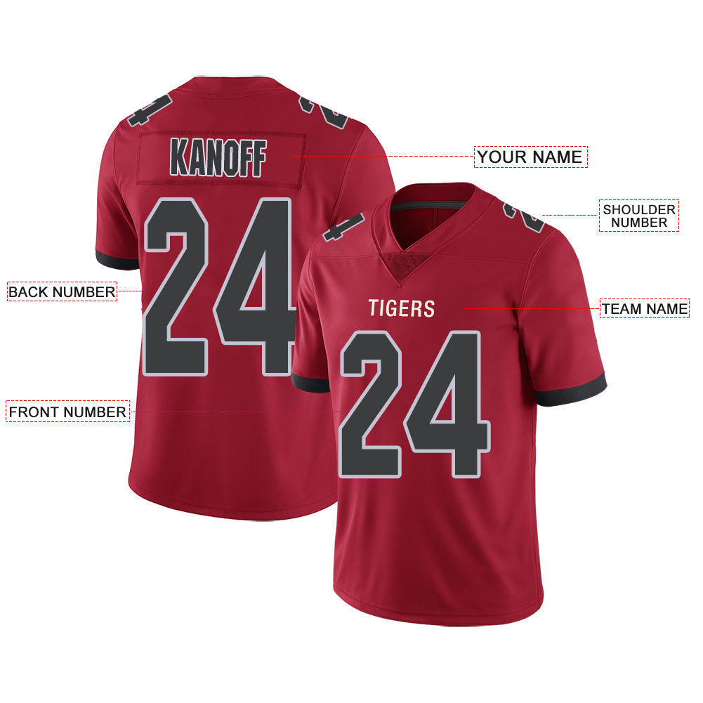 Custom Red Football Shirt Top