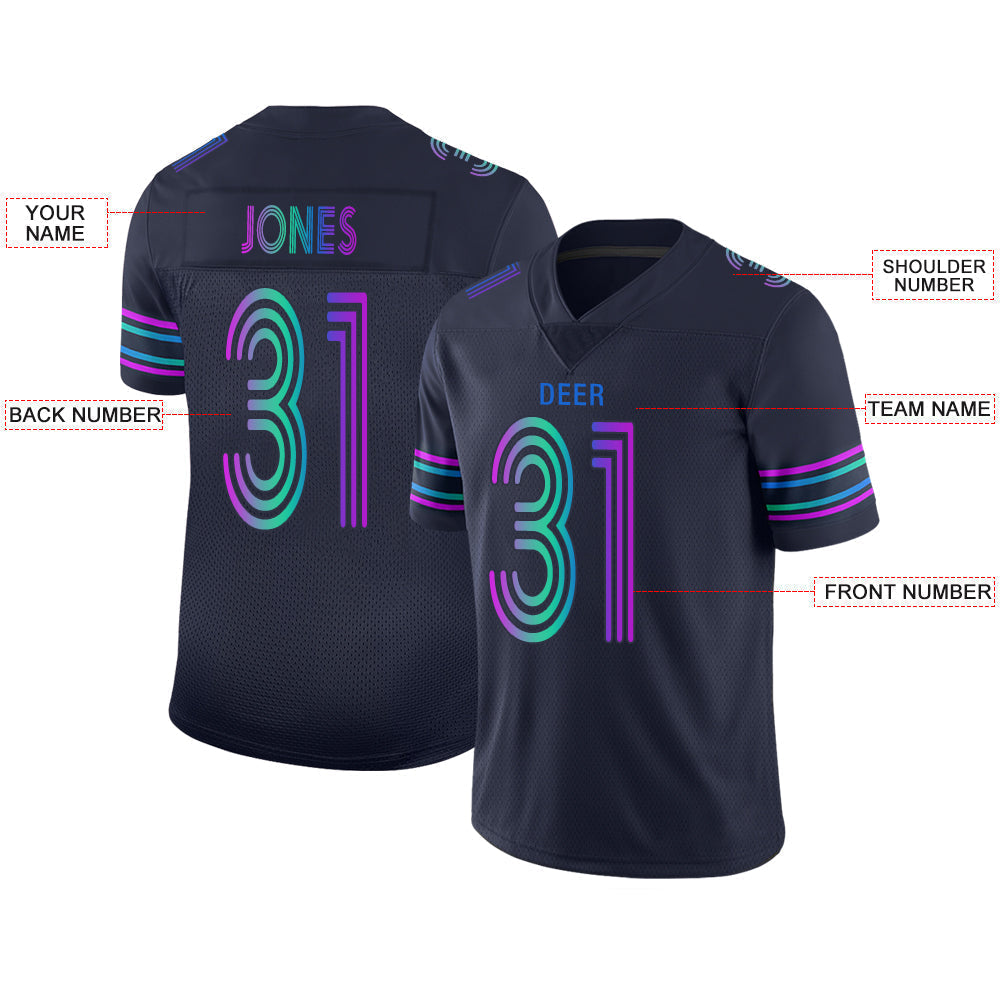 Custom Navy DAL Football Shirt Top