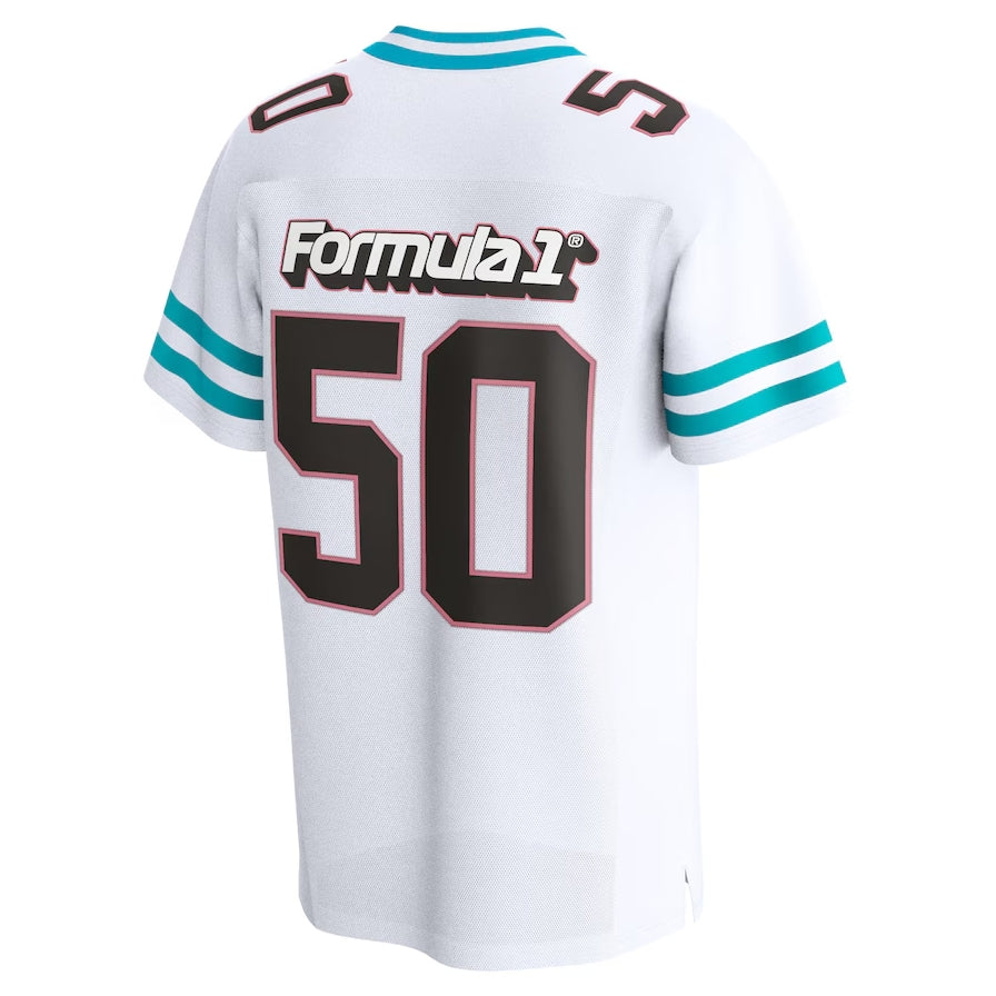 Custom #50 White Football Shirt Top