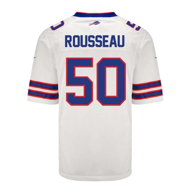 Custom #50 White BUF Football Shirt Top