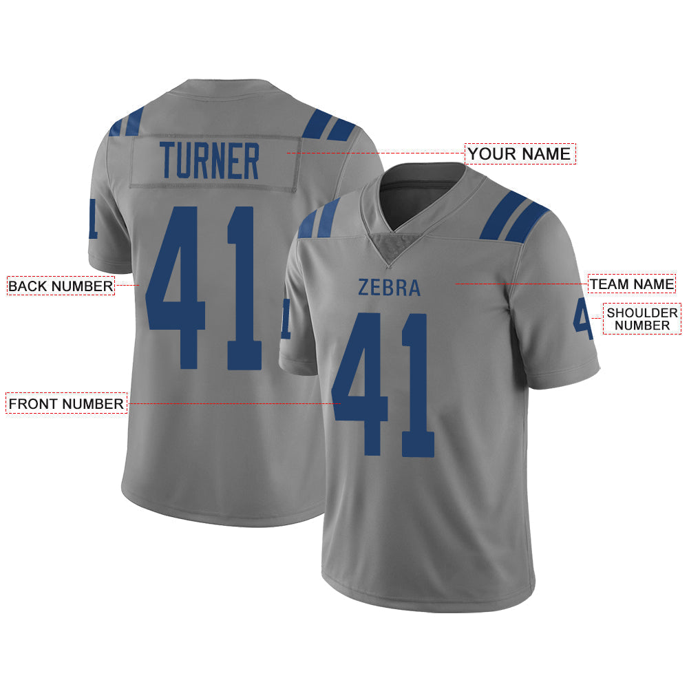 Custom Grey IND Football Shirt Top
