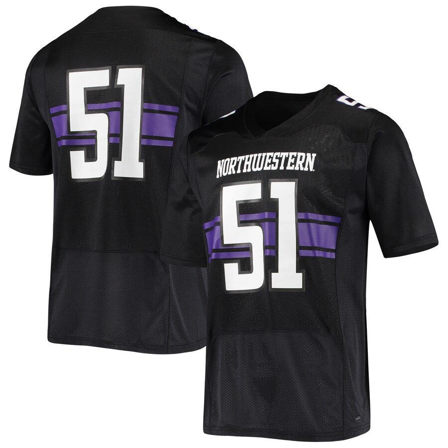 Custom #51 Black Football Shirt Top