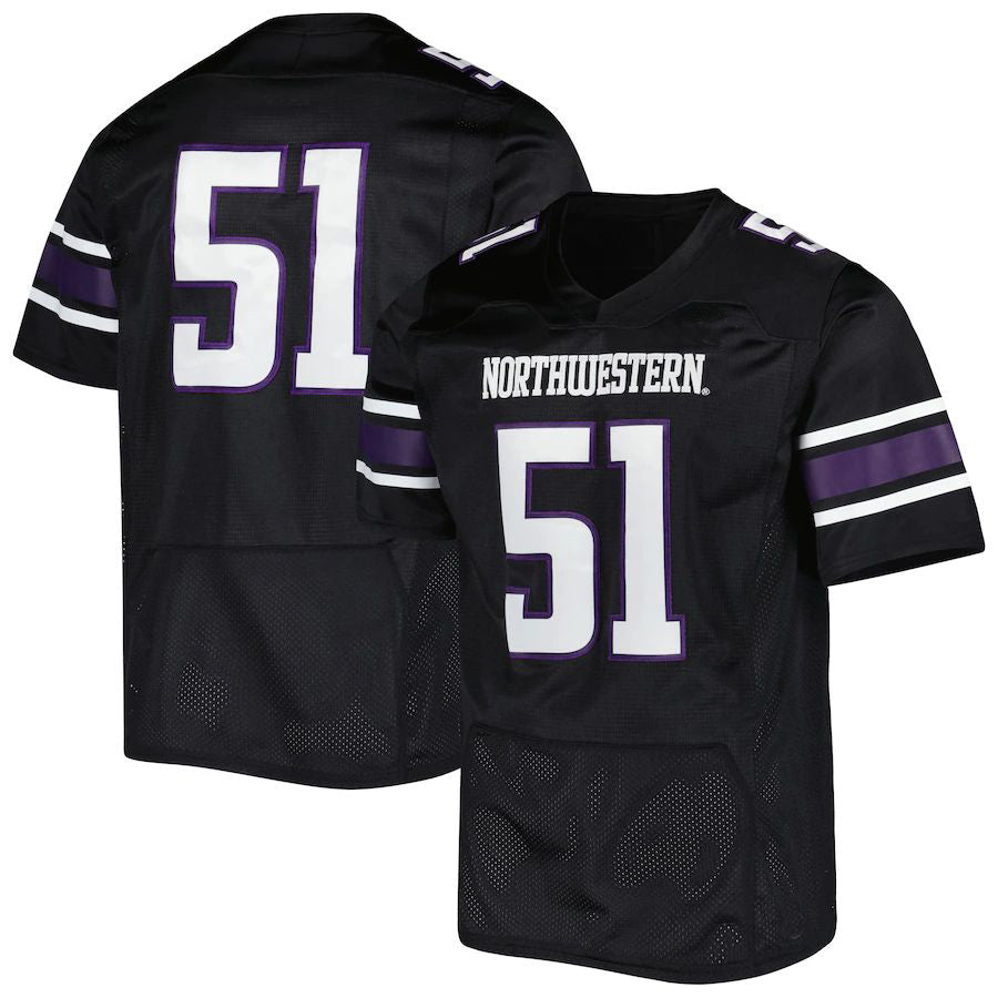 Custom #51 Black Football Shirt Top