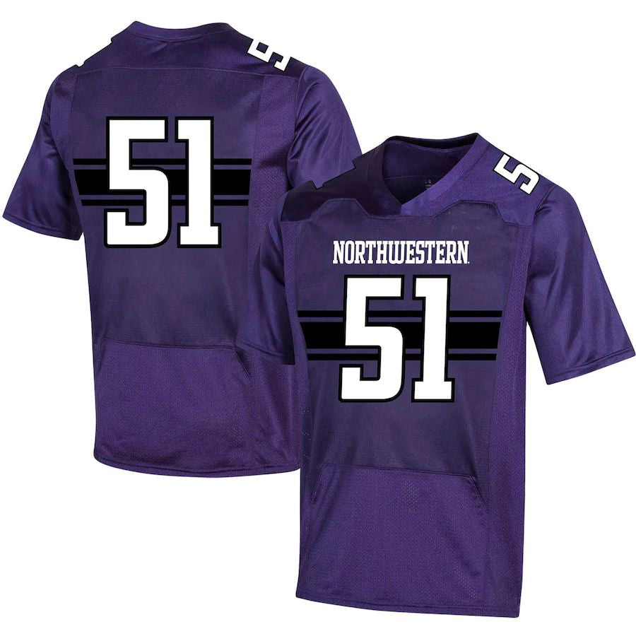 Custom #51 Purple Football Shirt Top