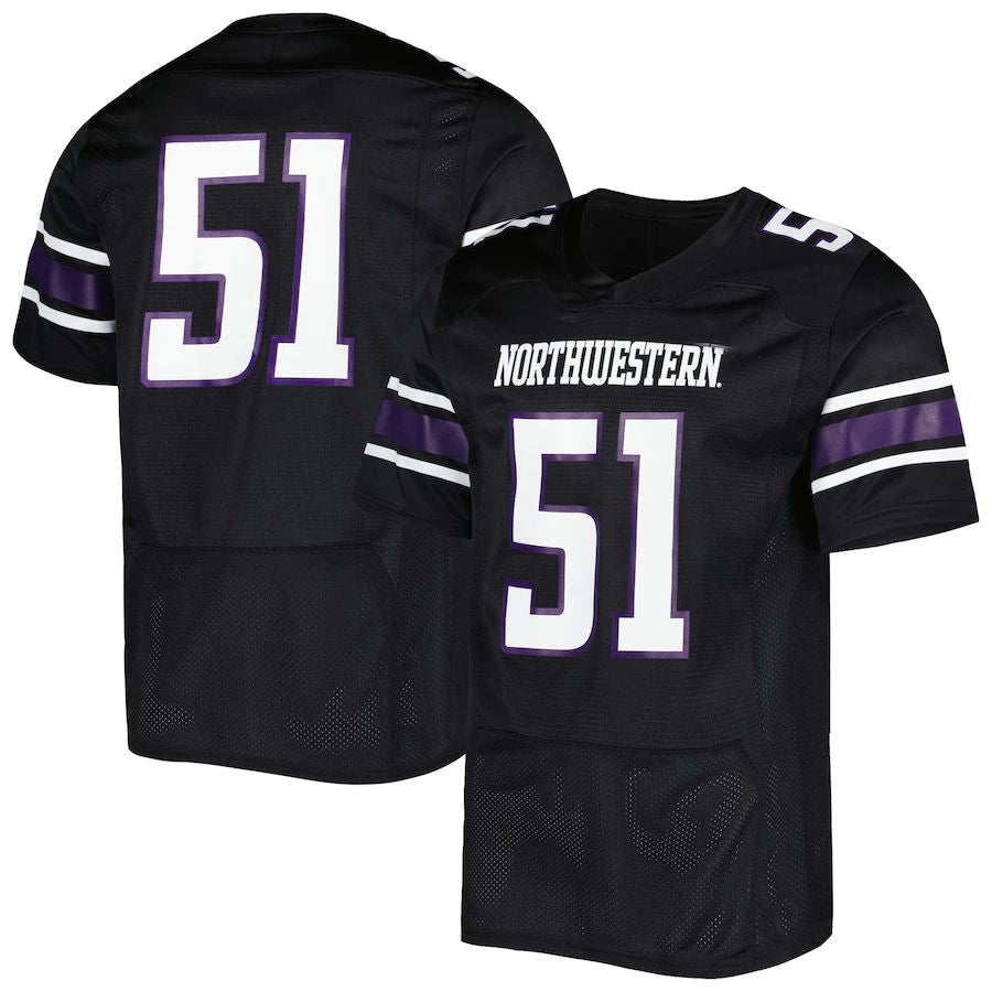 Custom #51 Black Football Shirt Top