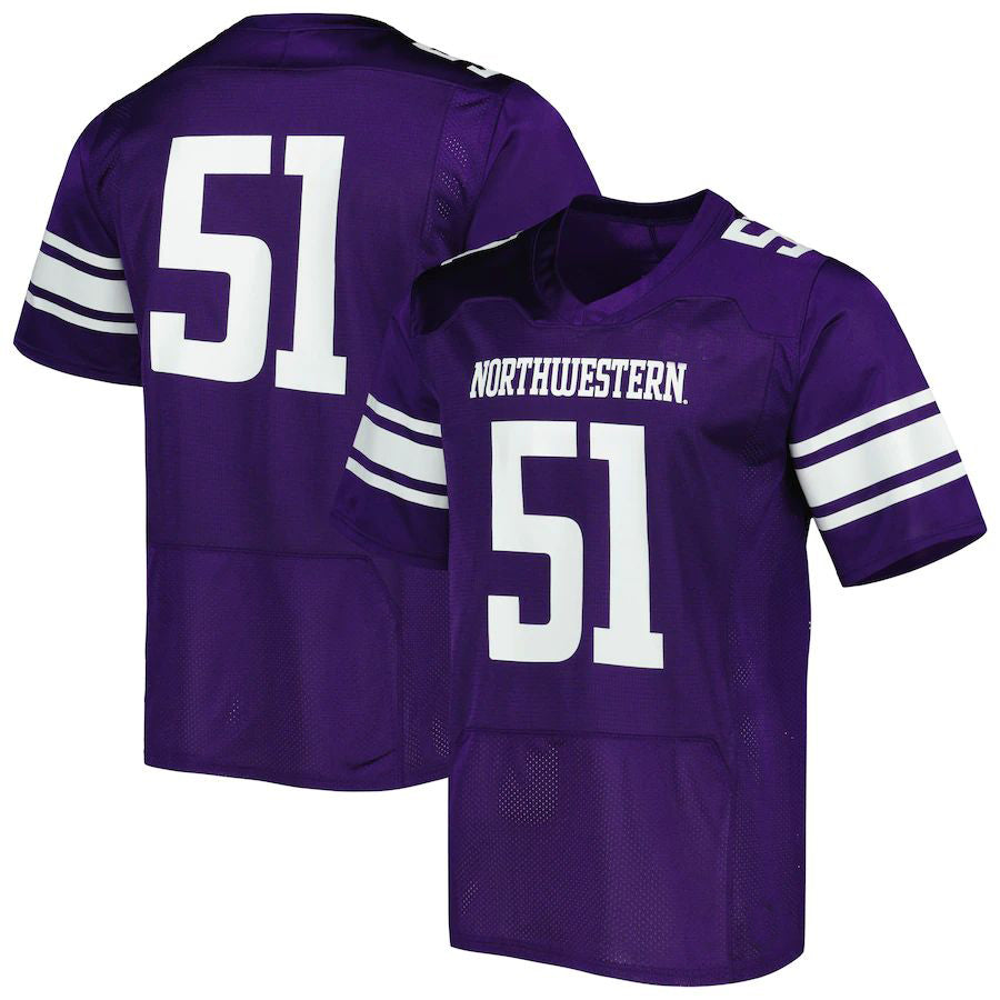 Custom #51 Purple Football Shirt Top