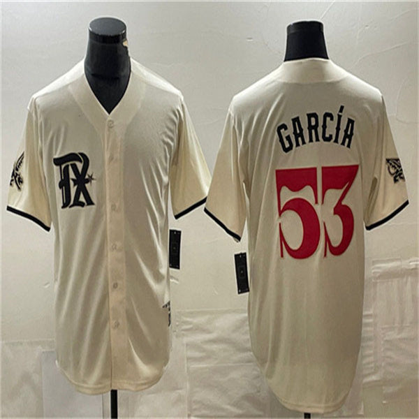 Custom #53 Cream LAD Baseball Shirt Top