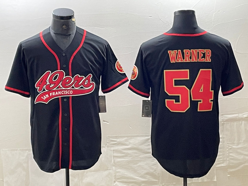 Custom #54 Black Baseball Shirt Top