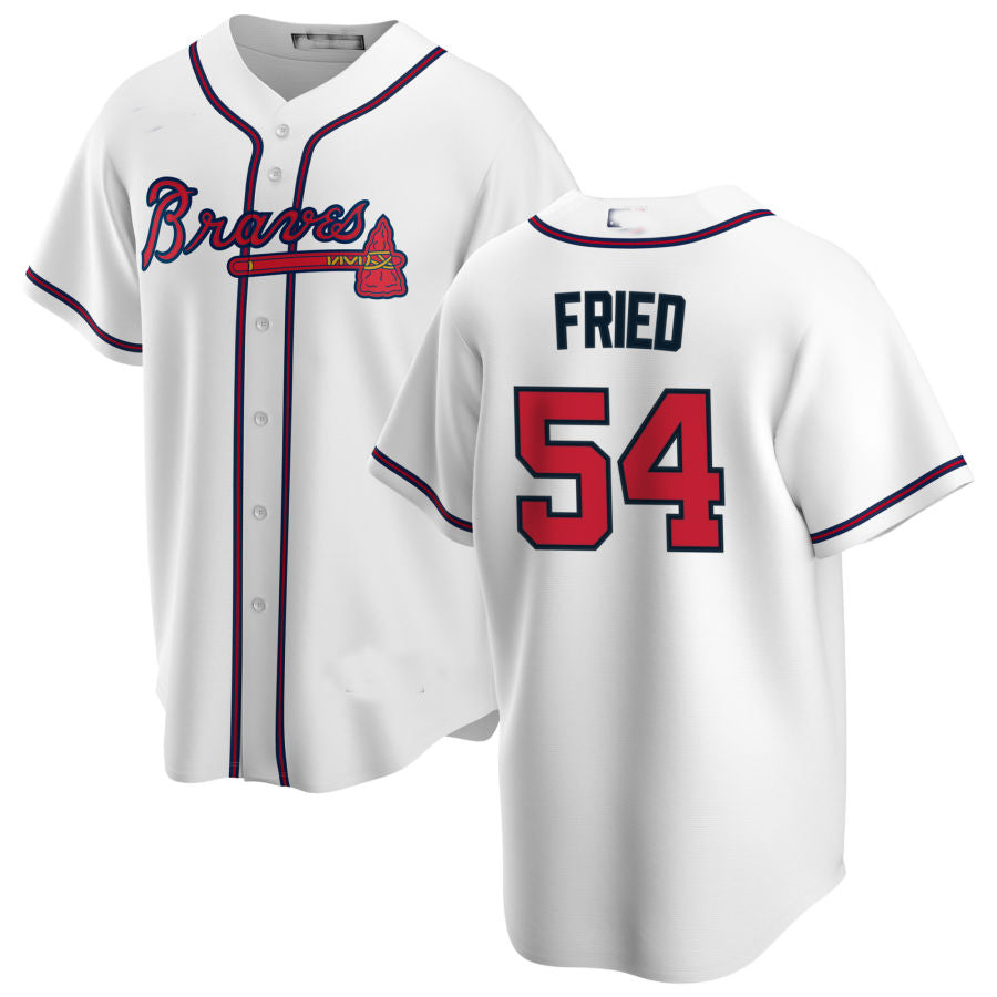 Custom #54 White ATL Baseball Shirt Top
