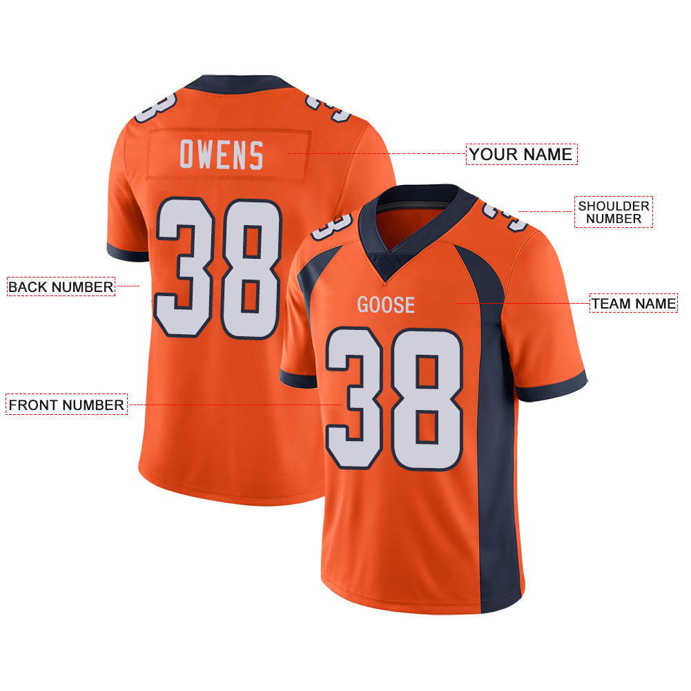 Custom Orange DEN Football Shirt Top