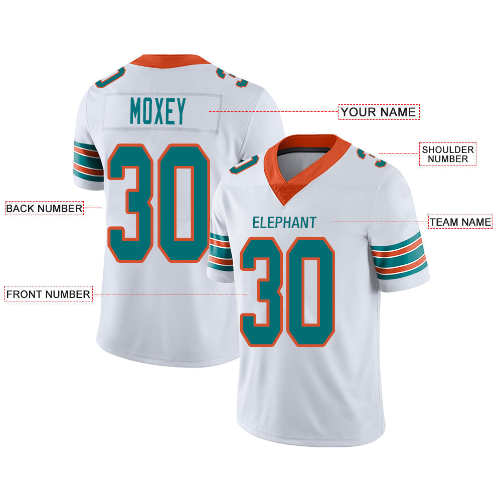 Custom White MIA Football Shirt Top