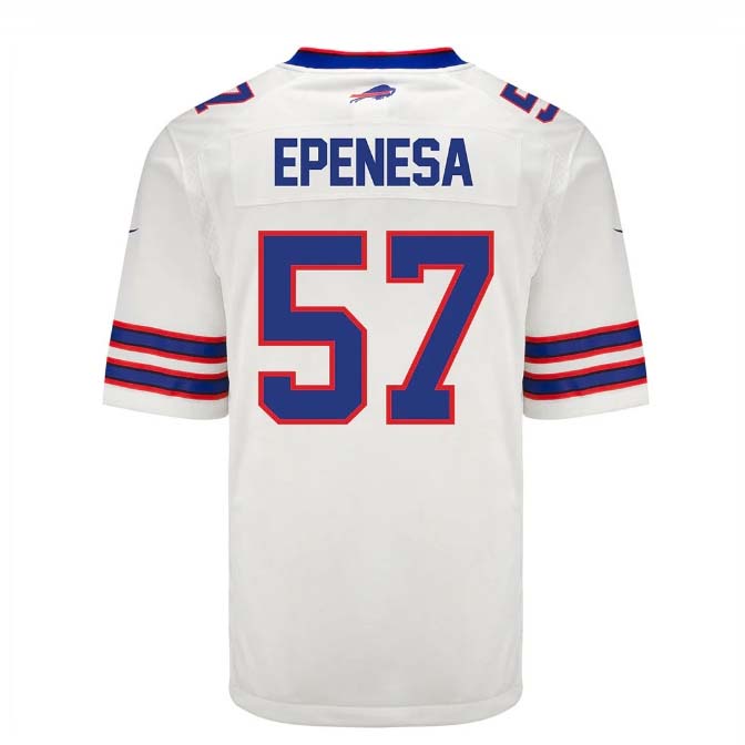 Custom #57 White BUF Football Shirt Top