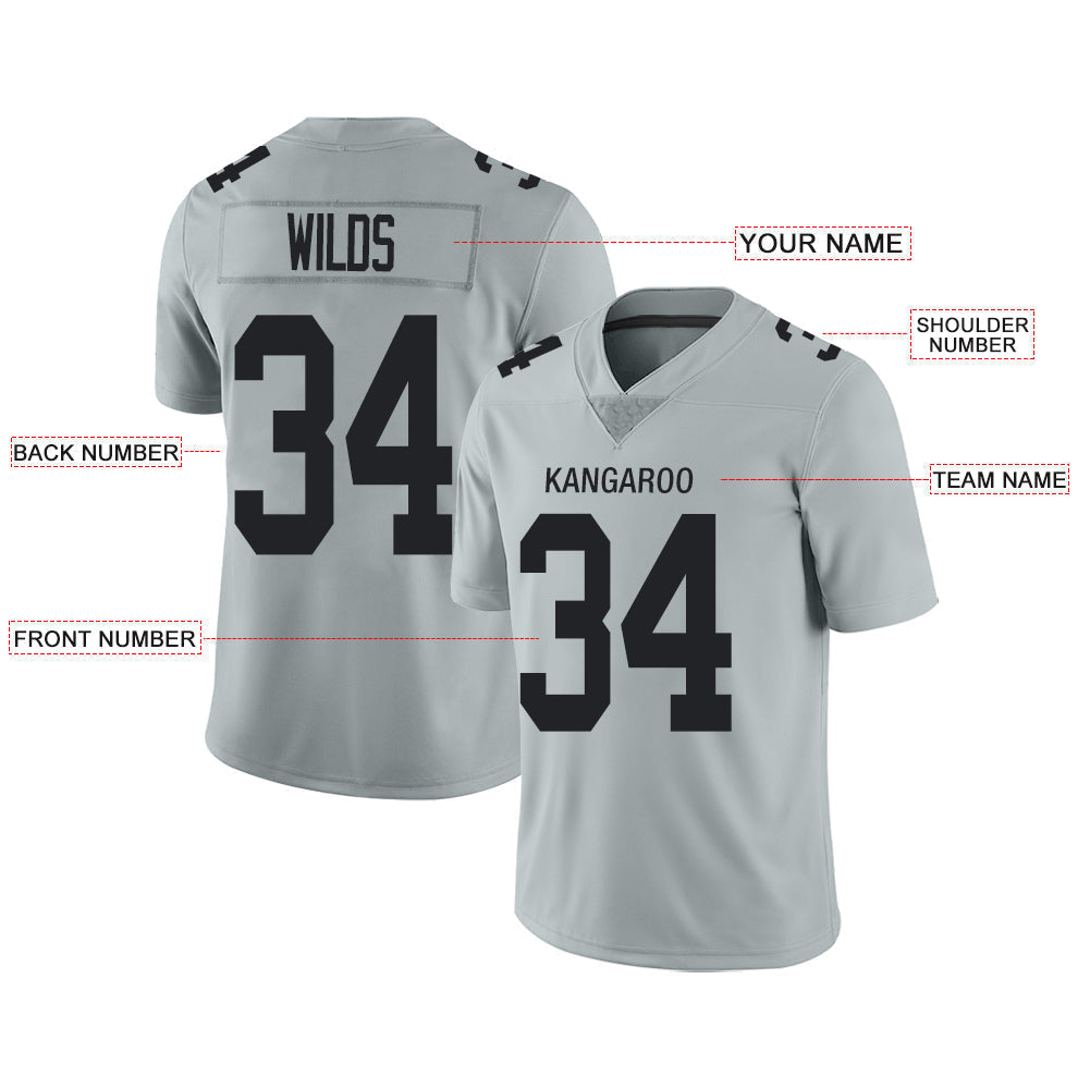 Custom Grey LV Football Shirt Top