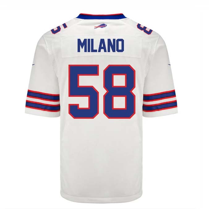Custom #58 White BUF Football Shirt Top