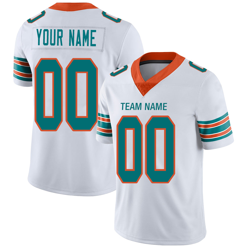 Custom White MIA Football Shirt Top