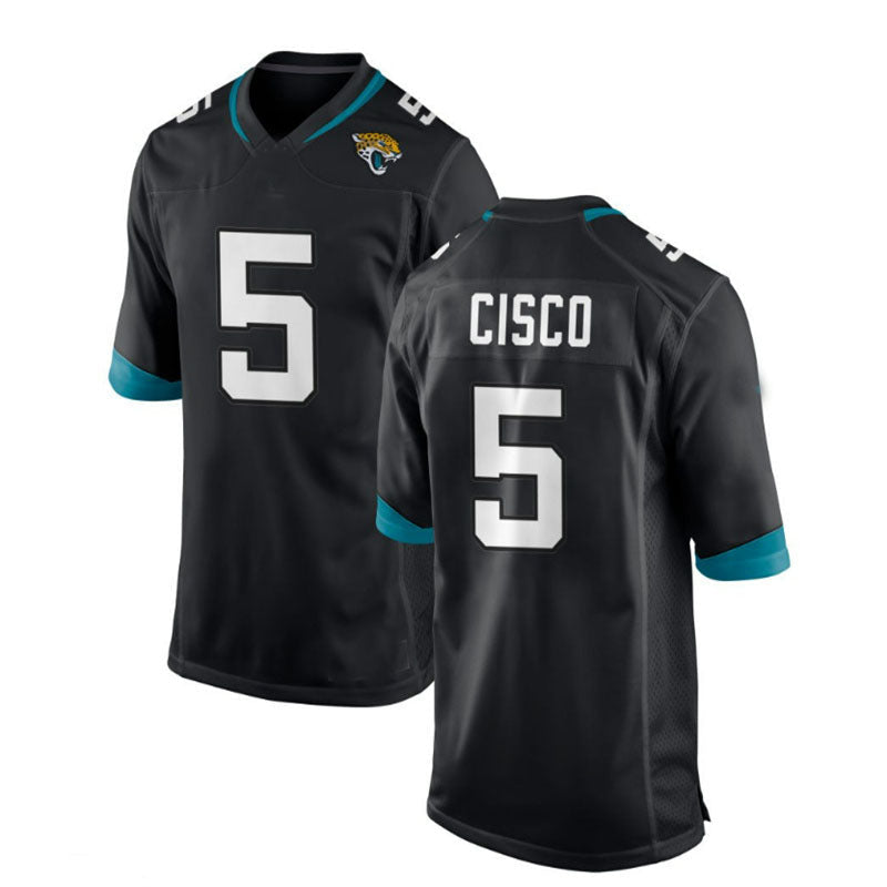 Custom #5 Black JAX Football Shirt Top