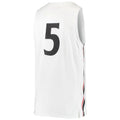 Custom #5 White Basketball Shirt Top