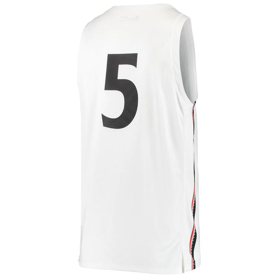 Custom #5 White Basketball Shirt Top
