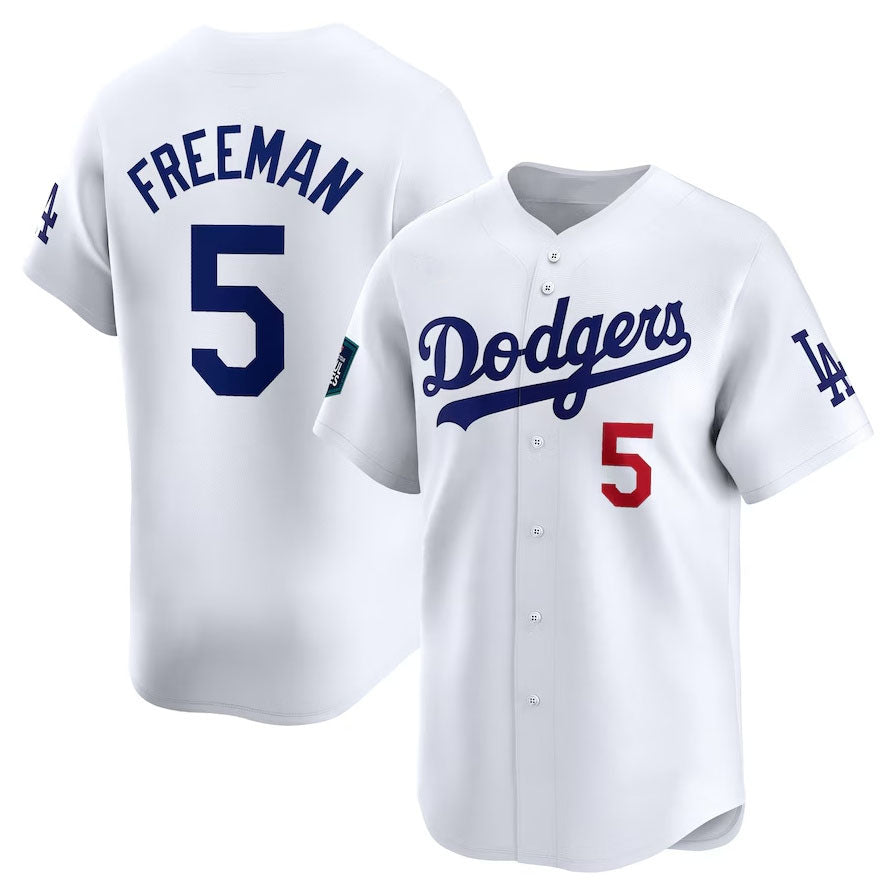 Custom #5 White 2024 LAD Baseball Shirt Top