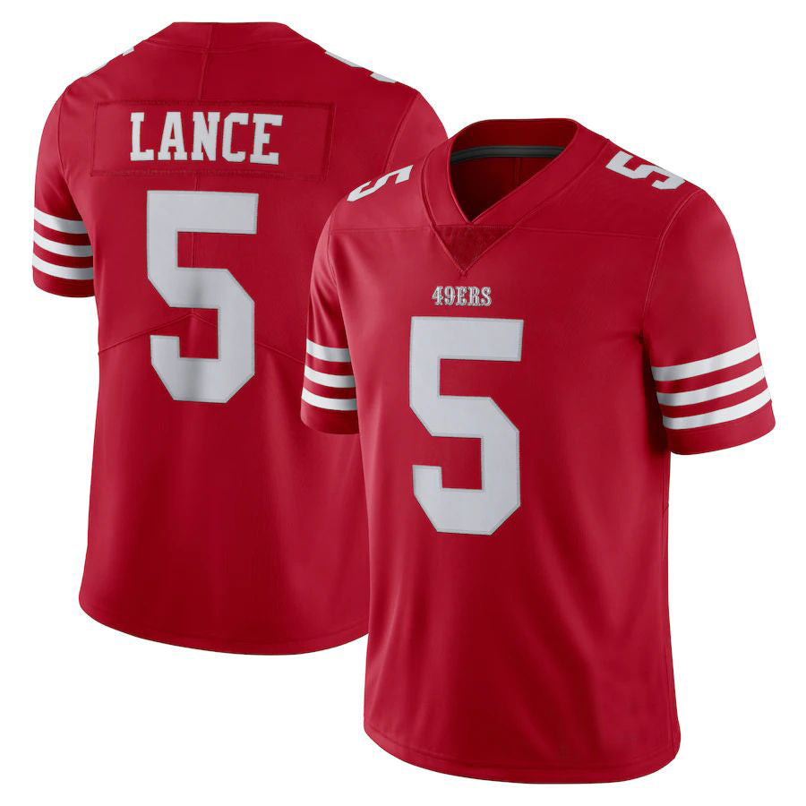 Custom #5 Red 2022 SF Football Shirt Top