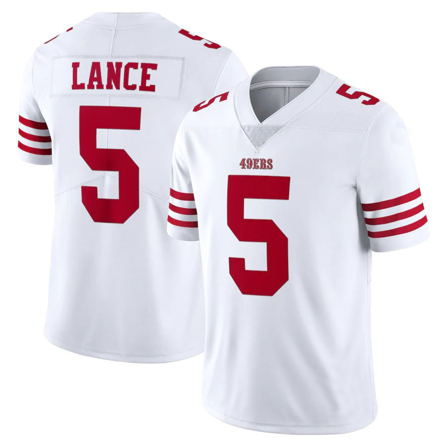 Custom #5 White 2022 SF Football Shirt Top