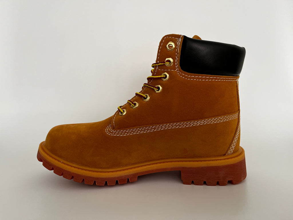Nubuck Classic 6-Inch Premium Men's Waterproof Leather Boots - All-Weather Wheat Work Boots