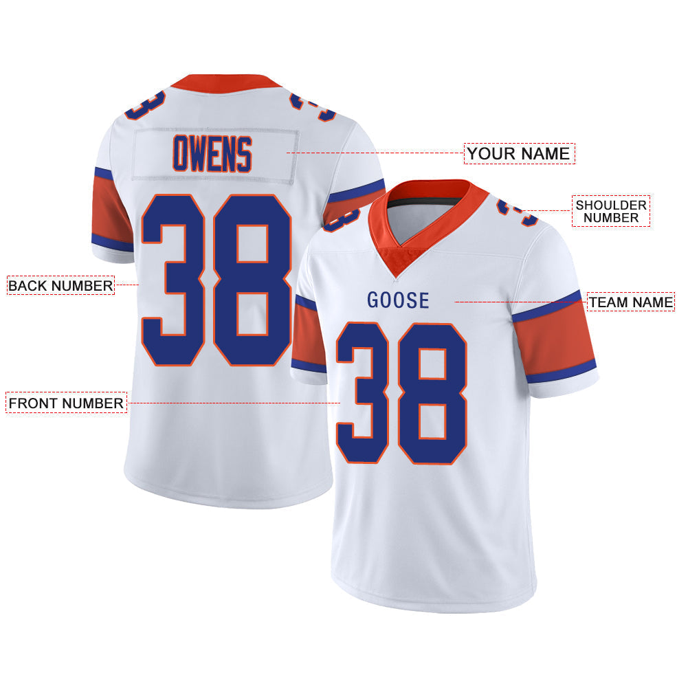 Custom White DEN Football Shirt Top