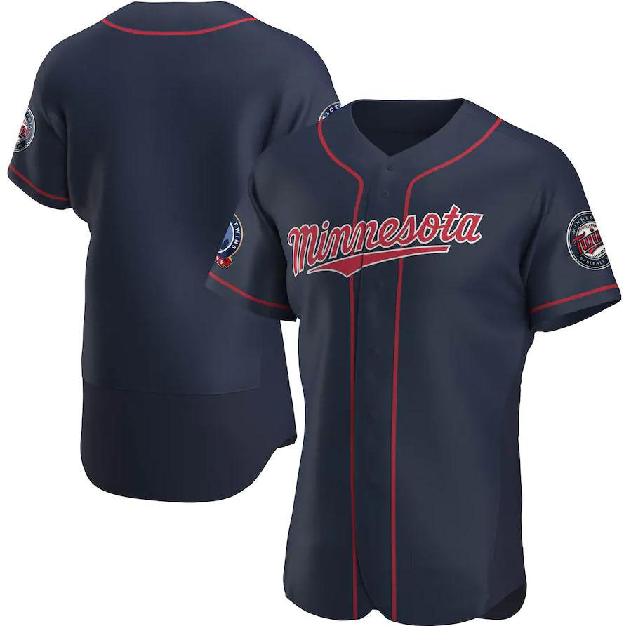Custom Navy MIN Baseball Shirt Top