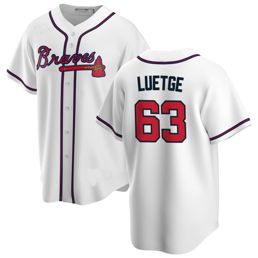 Custom #63 White ATL Baseball Shirt Top
