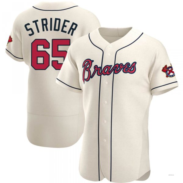 Custom #65 Cream ATL Baseball Shirt Top