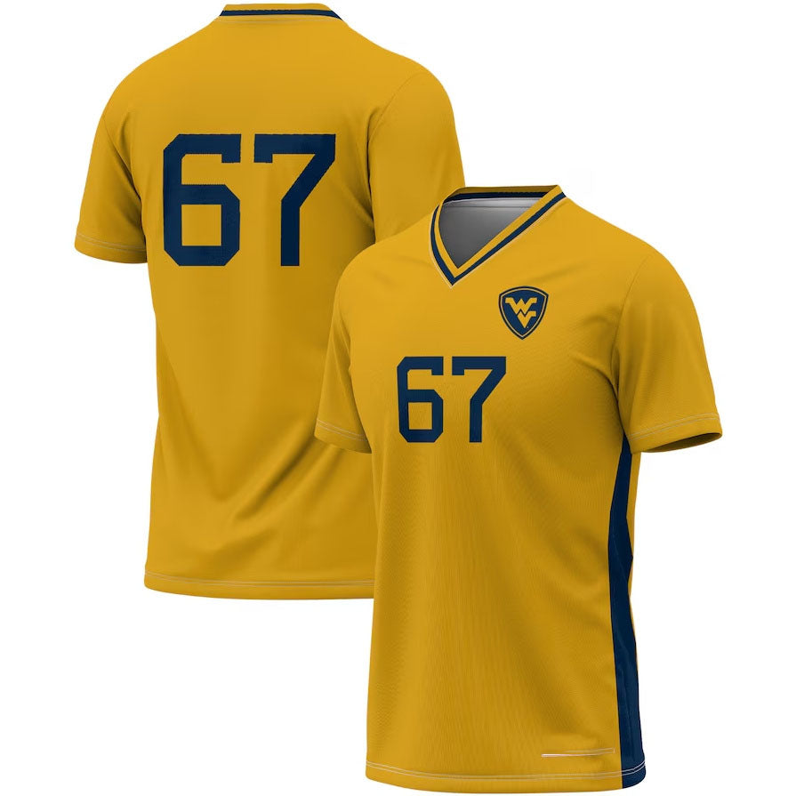 Custom #67 Gold College Shirt Top