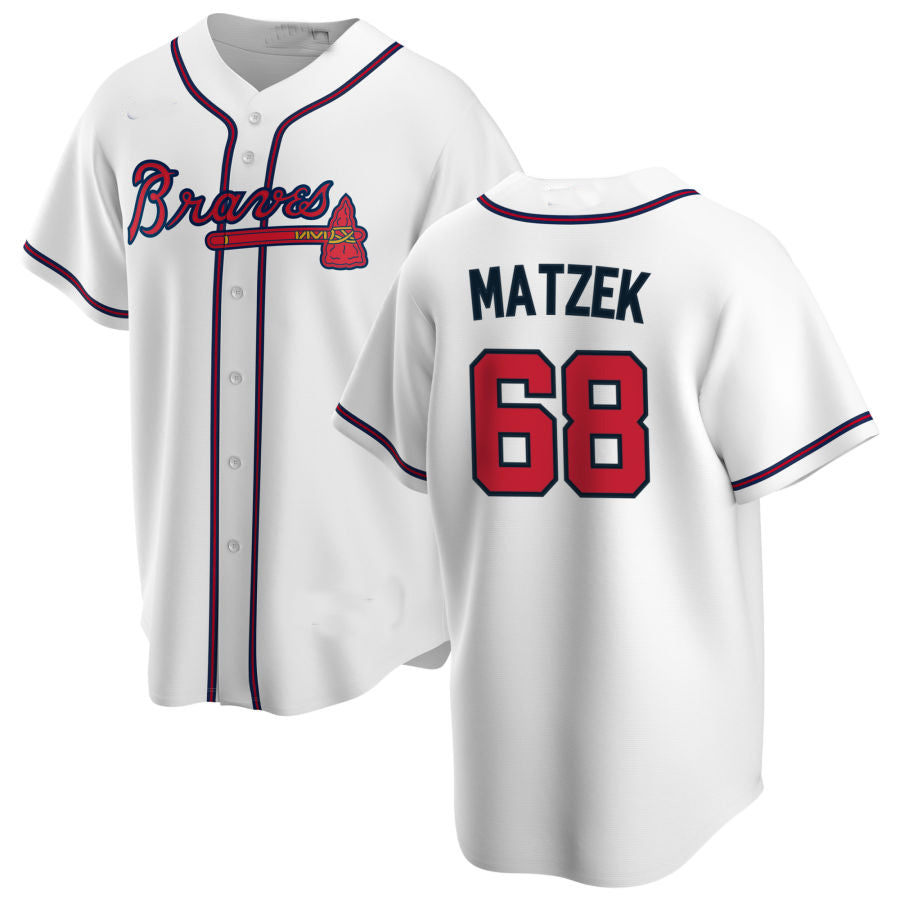 Custom #68 White ATL Baseball Shirt Top