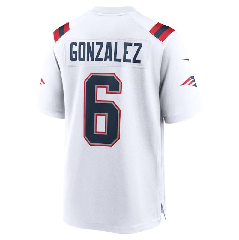 Custom #6 White NE Football Shirt Top