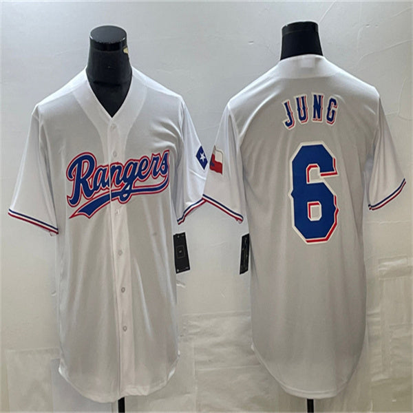 Custom #6 White LAD Baseball Shirt Top