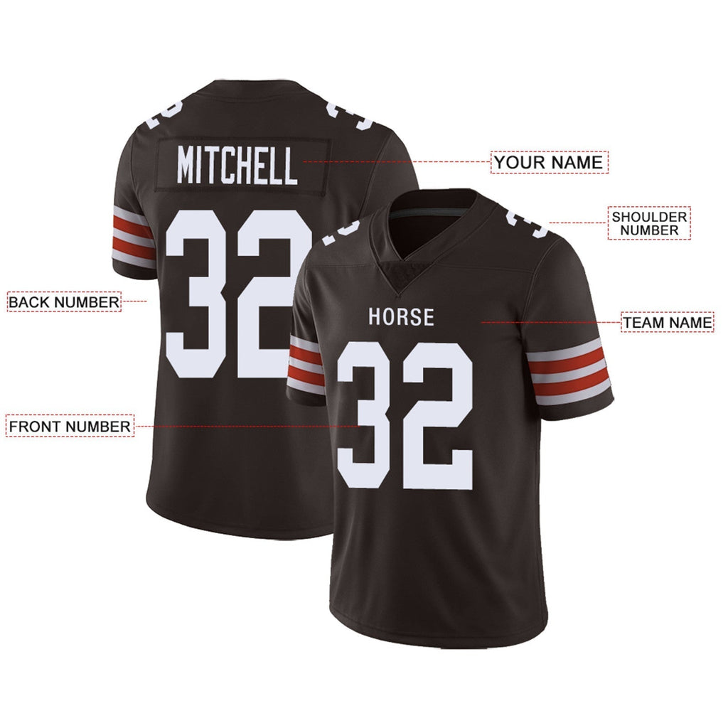 Custom Brown CLE Football Shirt Top
